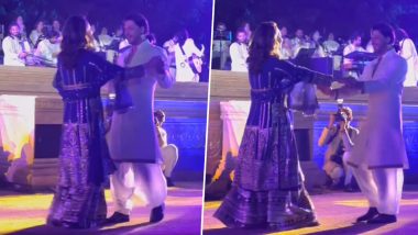 Shah Rukh Khan Dances With Wife Gauri Khan on 'Main Yahaan Hoon' From Veer Zaara at Anant Ambani-Radhika Merchant's Pre-Wedding Gala (Watch Viral Video)